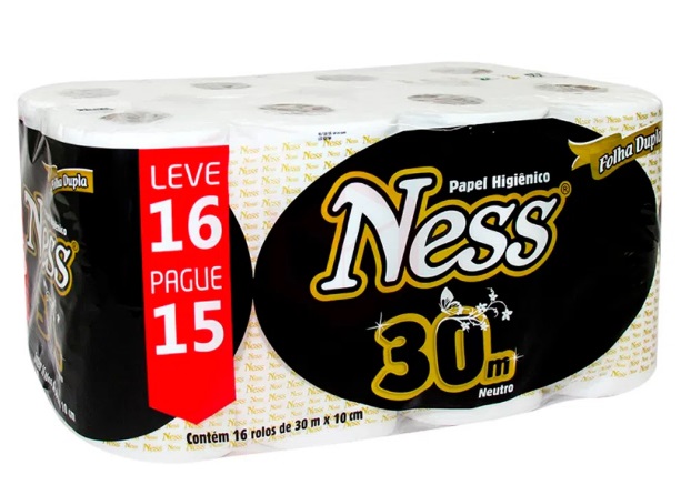 PAPEL HIG. DOMESTICO FD NESS ELX 10CM x 30M 28G 4PCT C/16RLS