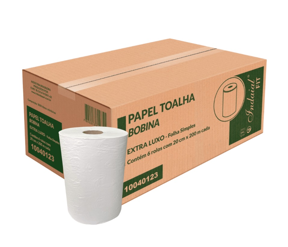 PAPEL TOALHA BOBINA FS IPEL FIT ELX 20CM X 200 X 6 RLS 19GR