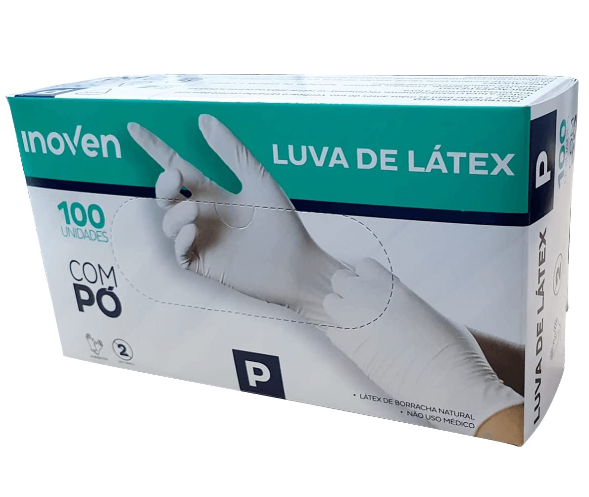 LUVA LATEX C/PO P C/100 CX C/10 X 100